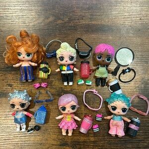 Lol Surprise set bundle of 6 dolls with clothes, cups and accessories doll lot